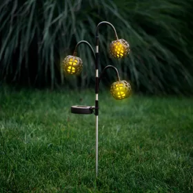   Garden of Eden Leszúrható szolár lámpa - lánghatással - 5 gömb - 7 cm - 30 LED