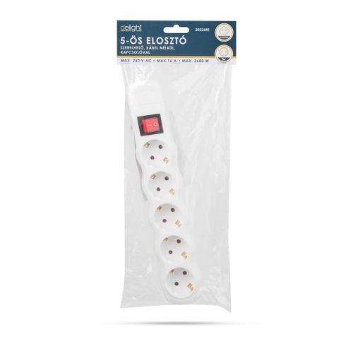 Delight Elosztó 5-ös - szerelhető, kábel nélkül - kapcsolós