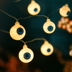   Family Halloween-i LED-es fényfüzér - szemgolyó - 12 LED - 2 x AA - 1,65 m