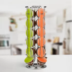   Bewello Fém kávékapszula tartó - 24 db Dolce Gusto kapszulához - króm