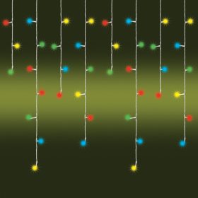 LED-es jégcsap fényfüggöny, 8 programos, 10m, IP44, 230V