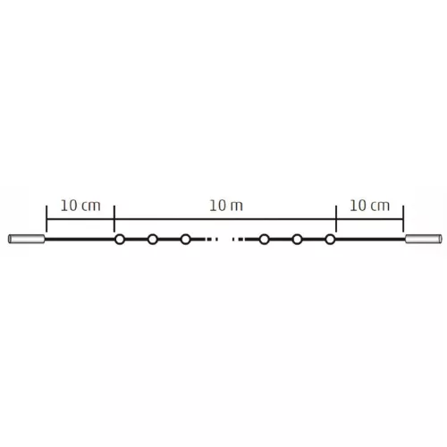 Home KSI 100/WW LED-es fényfüzér, 10 m / 100 db melegfehér LED, állófényű, fekete vezeték, kül- és beltéri kivitel