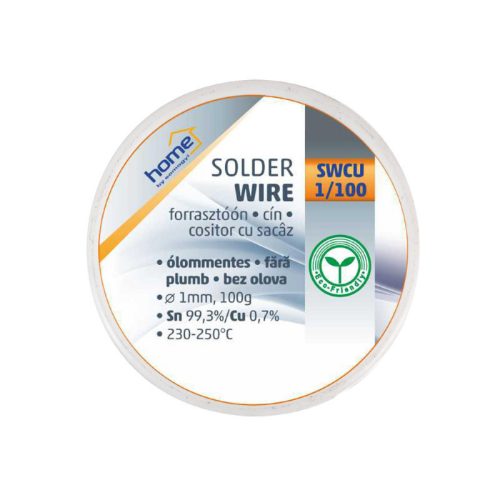 Home SWCU 1/100 forrasztóón 1mm, 100g, európai gyártótól származó kiváló minőségű forrasztóón, összetétel: SN/PB: 60/40%, gyanta