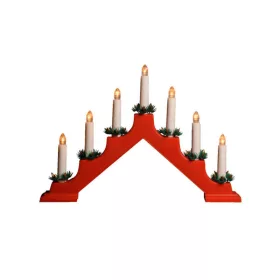   Home KAL 02 gyertyapiramis, 7 db LED, piros műanyag, kapcsolható, 3 funkció
