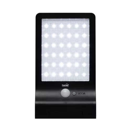 Home FLP300SOLAR napelemes LED reflektor, 300 lm, PIR mozgásérzékelő, 120° 5m, 36 db hidegfehér SMD LED, energiatakarékos, műany