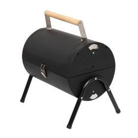   Home GR01 hordozható asztali grill, faszén, faszénbrikett, nyitott vagy zárt fedél, 2 rostély, 2 széntartó rács, 22 cm rostélyma