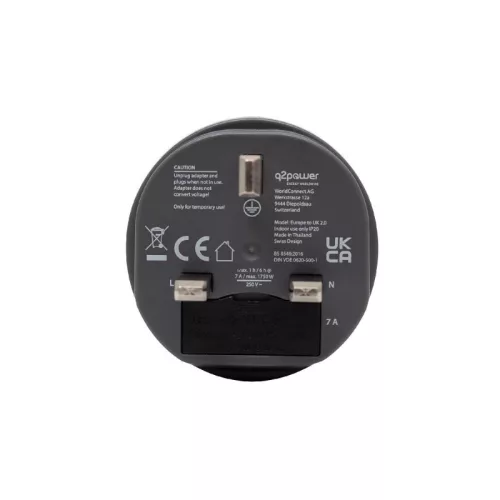 Q2POWER 1.200100-TH utazóadapter, Europe to UK, bemeneti feszültség: 100-250 V, 7 A, teljesítmény:100V-700W/250V-1750W