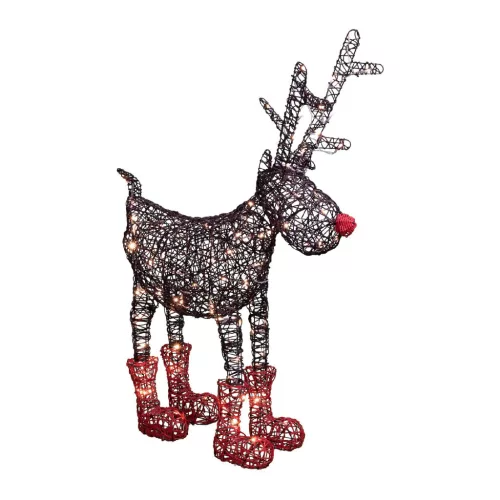 Home KDR 1 LED-es szarvas, rudolf, 100 db állófényű LED, IP44, fémváz, műrattan, kültéri, beltéri