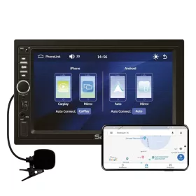   SAL VBX910 autórádió és multimédiás lejátszó, CPAA multimédia, iOS CarPlay és Android Auto, tükrözés, 18cm-es érintő-kijelző, 2xDIN, Bluetooth
