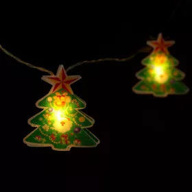   Family LED fényfüzér - karácsonyfa - 10 LED - 1,35 méter - melegfehér - 2 x AA