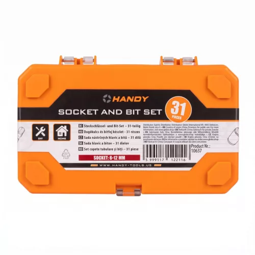 Handy dugókulcs és bitfej készlet, 31 részes, 6-12 mm