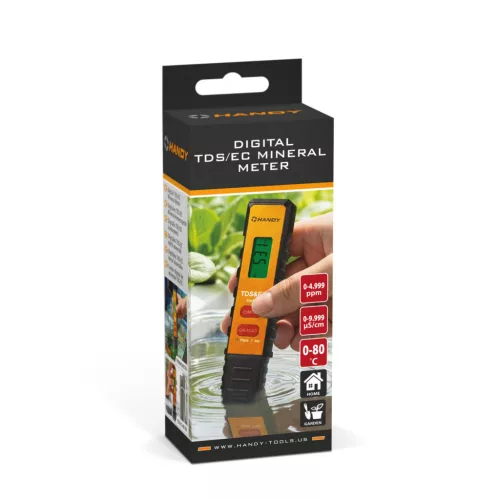 Handy digitális TDS/EC ásványmérő elemes, 0-4999 ppm