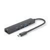 Delight multifunkciós USB hub HDMI-vel, Type-C 3.0, 3xUSB-A, 1xType-C, 5 Gbps, 100 W, fekete