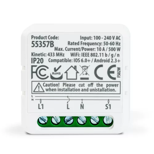 Delight Smart-Kinetic kapcsoló vezérlőegység 100-240 V AC, max 15A, Alexa, Google Home