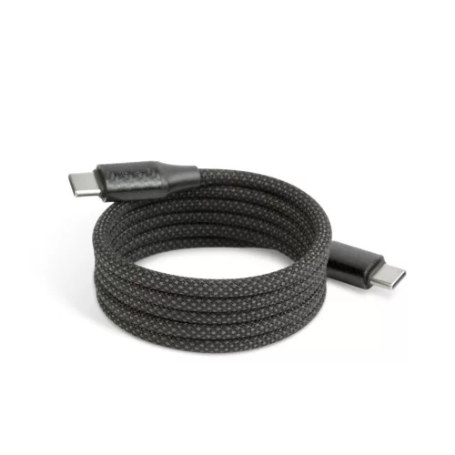 Delight mágneses USB-C/USB-C adatkábel, fekete, 1m, 3A, 60W