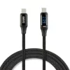 Delight USB-C / USB-C adatkábel teljesítménykijelzővel, fekete, 1 m, 3 A, 60W