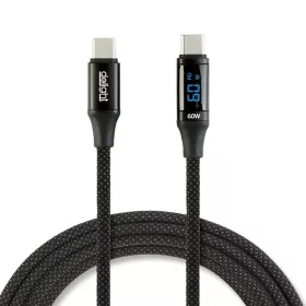   Delight USB-C / USB-C adatkábel teljesítménykijelzővel, fekete, 1 m, 3 A, 60W