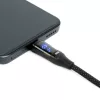 Delight USB-C / USB-C adatkábel teljesítménykijelzővel, fekete, 1 m, 3 A, 60W