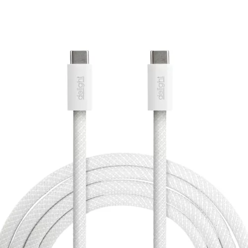 Delight USB-C/USB-C töltő- és adatkábel, fehér, 1 m, 5 A, 240 W
