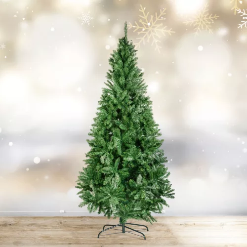 180 cm-es sötétzöld PVC Nordmann műfenyő