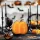 Family glitteres habszivacs tök dekoráció Halloweenre 16,5 cm narancssárga