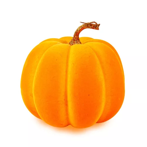Family glitteres habszivacs tök dekoráció Halloweenre 16,5 cm narancssárga