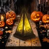 Family Halloween LED lámpás csontvázzal, melegfehér, fekete, 9,5 x 9,5 x 17 cm, 2 x AAA
