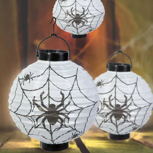 Family LED-es pókháló lampion 20 cm, 2 x AAA
