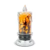 Family Halloween LED gyertya dekoráció denevérrel, narancs LED, 5 x 5 x 10 cm