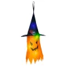 Family Halloween LED dekor szellem, sárga, 10 színes LED, akasztható, 75 x 35 cm