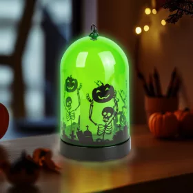 Family Halloween LED dekor, zöld, 8 x 12,5 cm, 3 x AAA