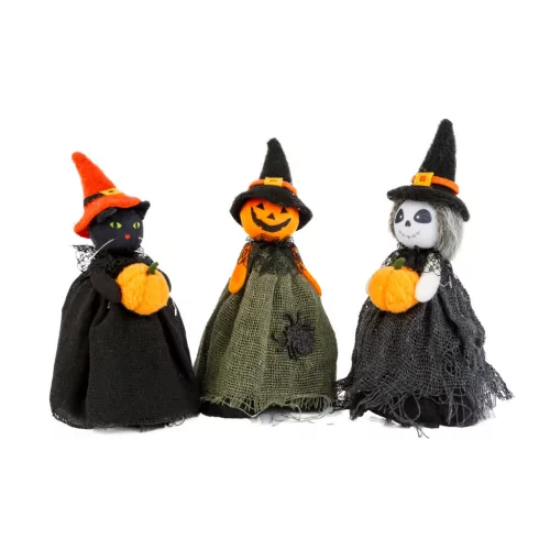 Halloween dekoráció szellem, macska, tökfej 21 cm