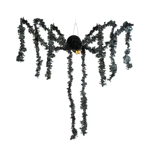 Halloween dekoráció fekete papír pók 75 x 13 cm