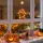 Halloween világító szellem dekoráció tapadókoronggal, 12 LED, 20 x 18,5 cm, 3 x AAA