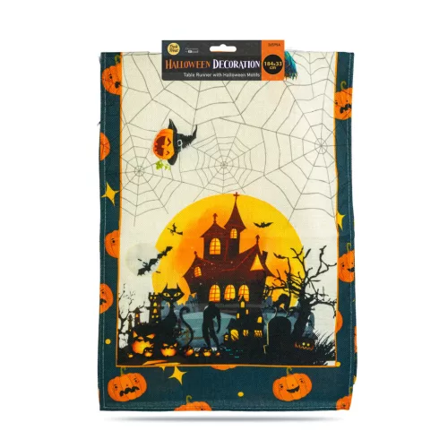 Halloween asztali futó terítő halloween motívumokkal 184 x 33 cm