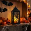 Bewello halloweeni pislákoló pók lámpás, elemes, fekete, 30 x 14 cm