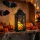 Bewello halloweeni pislákoló pók lámpás, elemes, fekete, 30 x 14 cm