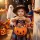 Bewello halloweeni filc kosár narancssárga 16 x 20 cm