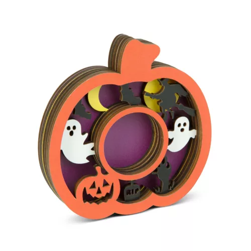 Bewello halloweeni MDF teamécses tartó tök 11 x 11 x 1,8 cm