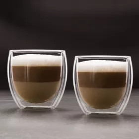   Vog und Arths duplafalú cappuccino üveg csésze 250 ml, 2 db/csomag