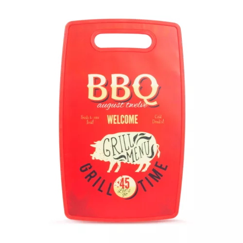 BBQ vágódeszka 3 féle designnal 37 x 23 cm