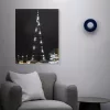 Family LED-es fali hangulatkép Burj Khalifa, 2 x AA, 38 x 48 cm