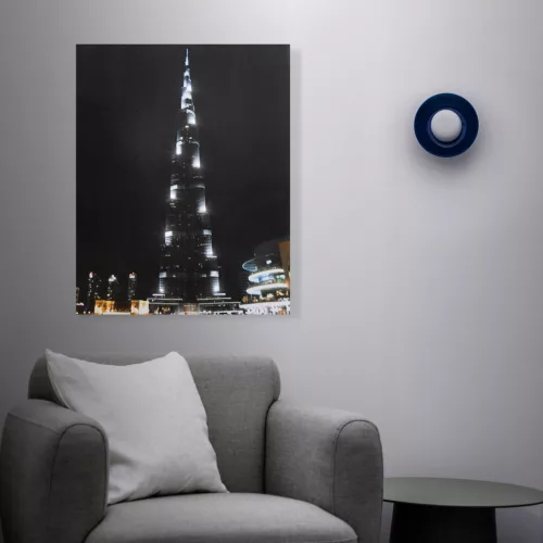 Family LED-es fali hangulatkép Burj Khalifa, 2 x AA, 38 x 48 cm