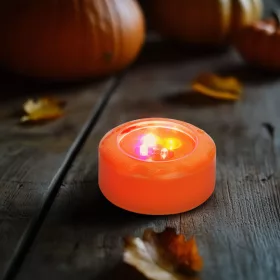   Family Halloween LED hangulatvilágítás narancs, 4 színű LED, 2 x AAA, 77 x 35 mm