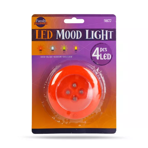 Family Halloween LED hangulatvilágítás narancs, 4 színű LED, 2 x AAA, 77 x 35 mm