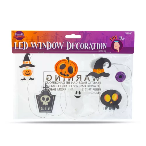 Family Halloween LED gél ablakdekor többféle formában 85 cm
