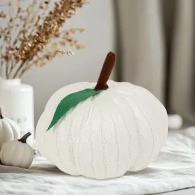 Family fehér halloween tök dekoráció 20 cm