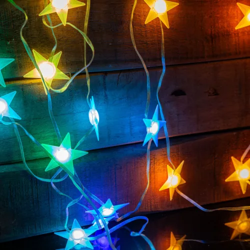 Smart csillag fényfüzér zene móddal, USB, Bluetooth, 25 RGB LED, 5 m