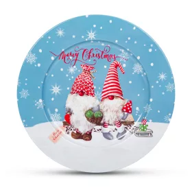 Family karácsonyi fém tálca manós mintával 33 cm