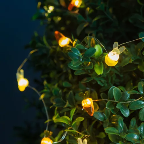 Family LED fényfüzér nyuszi és répa mintával, 2 m, 20 LED, 2 x AA